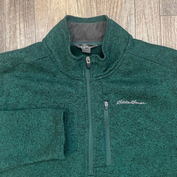 Eddie Bauer Other - Eddie Bauer Men's Green Quarter Zip Fleece Pullover Sweater‎ XL
